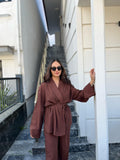 Kahverengi Kimono Takım