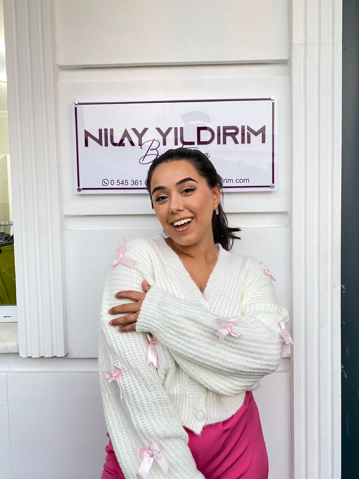 Pembe Kurdeleli Yumoş Hırka