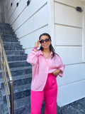 Pembe Oversize Gömlek