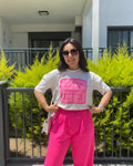 Beyaz Pembe Desenli Tshirt