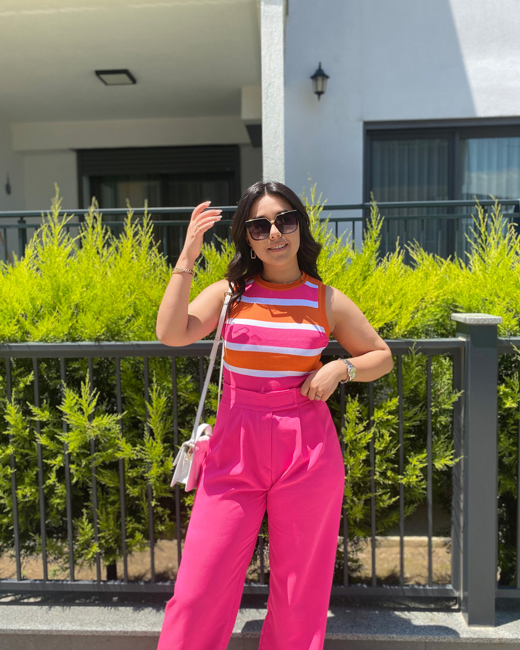 Pembe Çizgili Triko