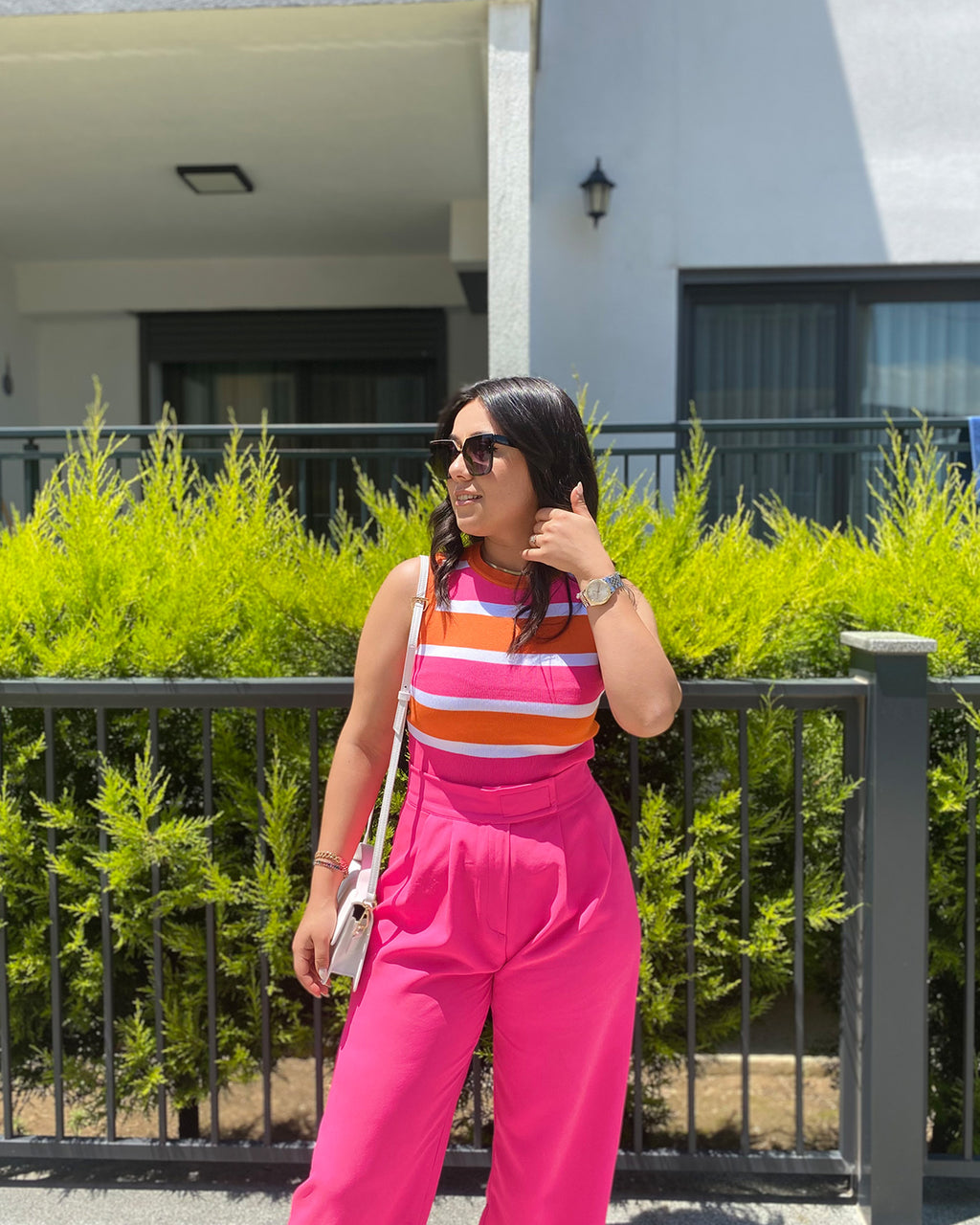 Pembe Çizgili Triko