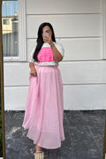 Pembe Astarlı Tül Etek