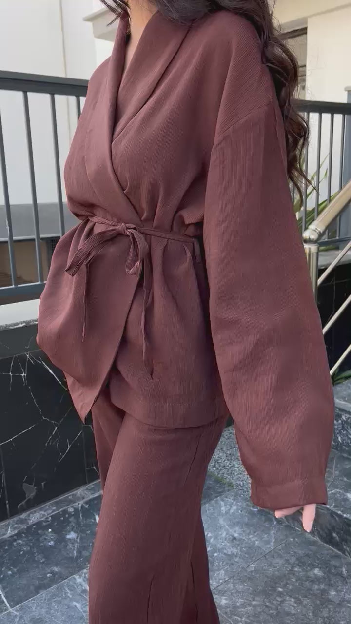 Kahverengi Kimono Takım