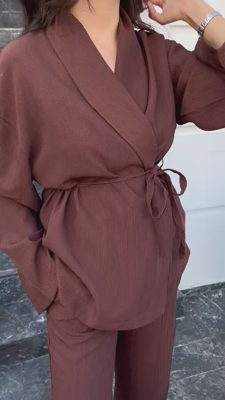 Kahverengi Kimono Takım