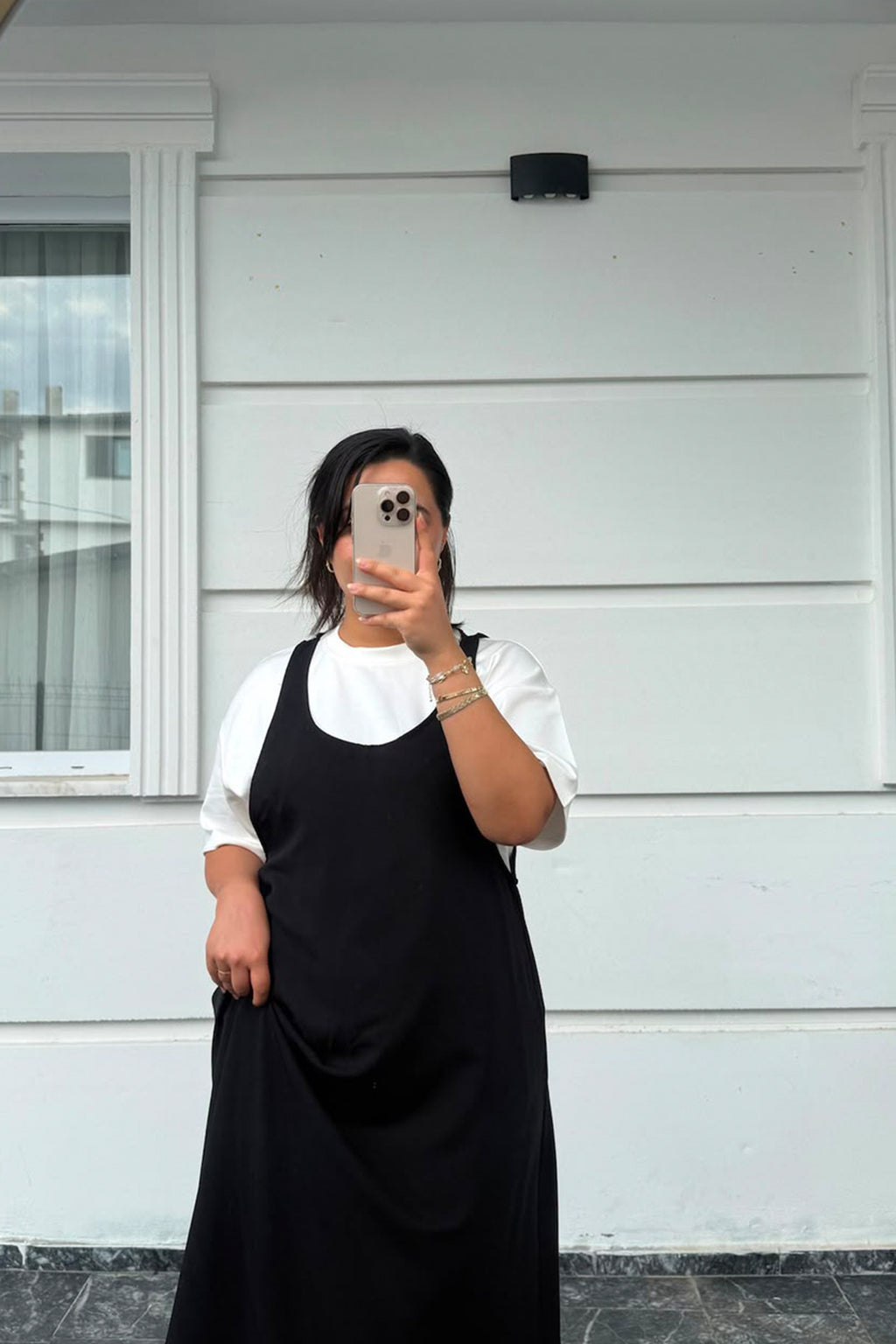 Siyah Twst Orijinal Elbise Tshirt Takım