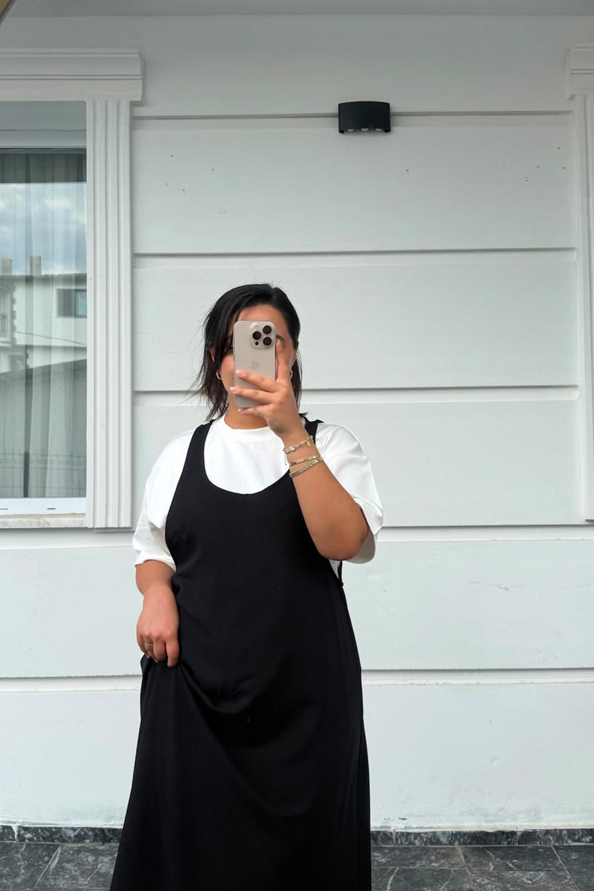Siyah Twst Orijinal Elbise Tshirt Takım