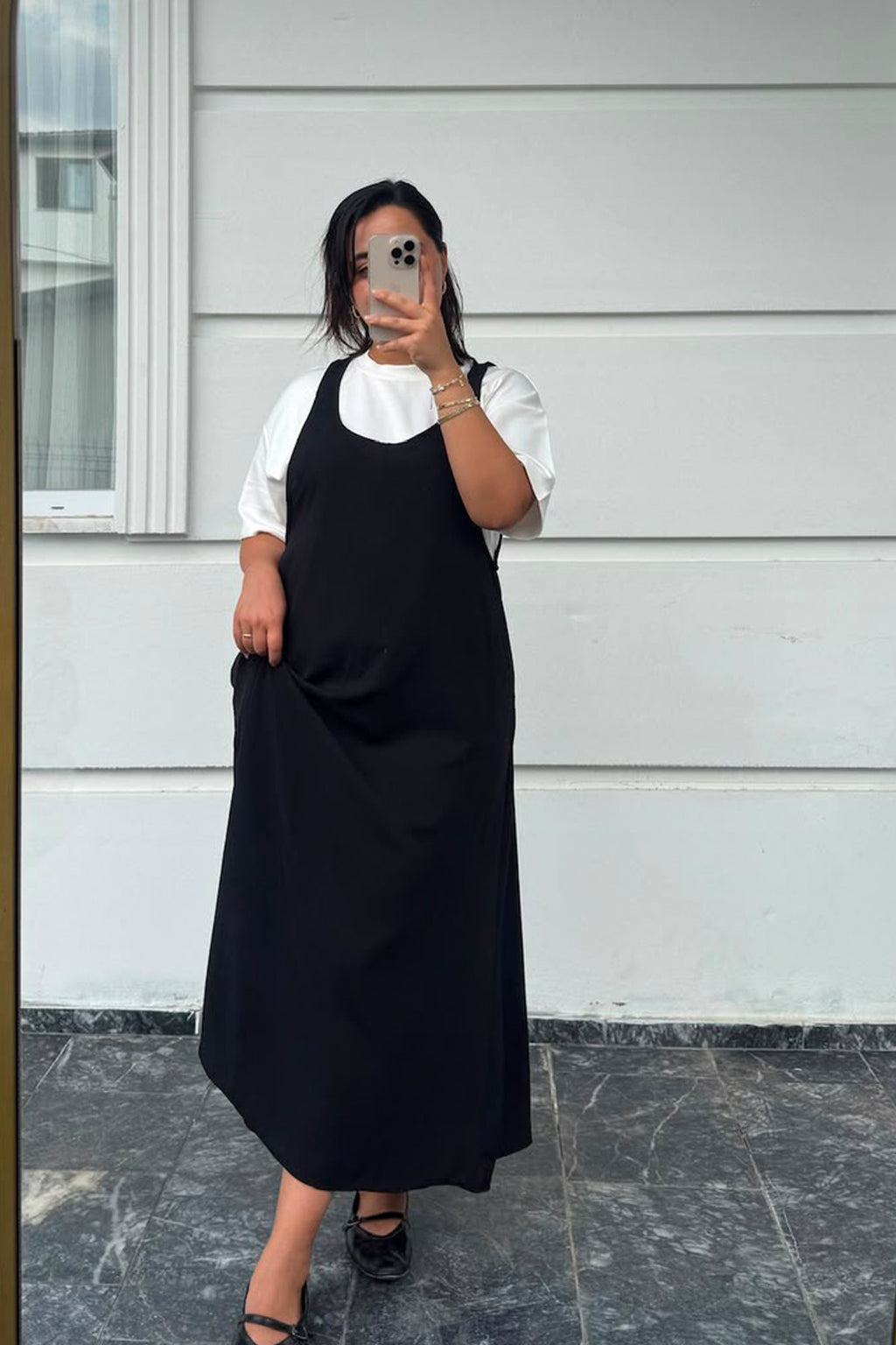 Siyah Twst Orijinal Elbise Tshirt Takım