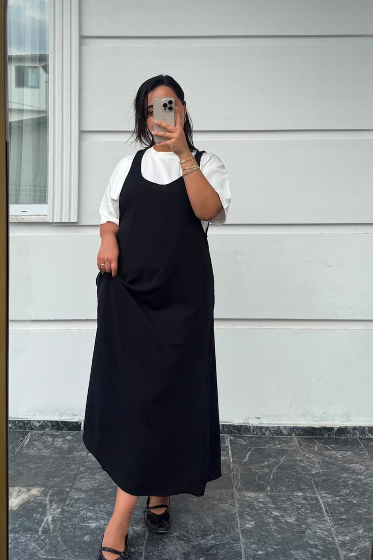 Siyah Twst Orijinal Elbise Tshirt Takım