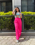 Pembe Cırt Cırtlı Pantolon